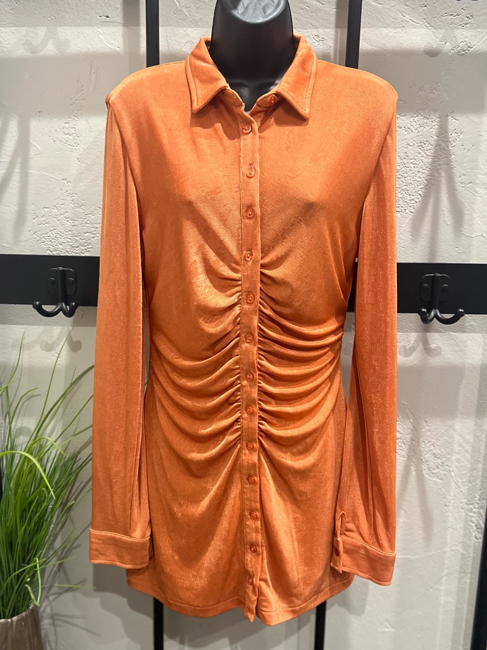 With Jean Andy Dress Burnt Orange Size Medium